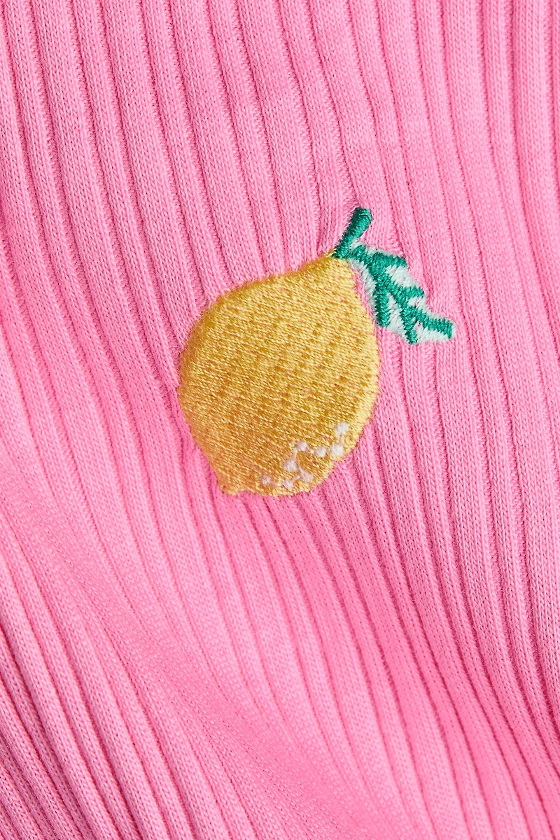 Embroidered-Detail Strappy Dress