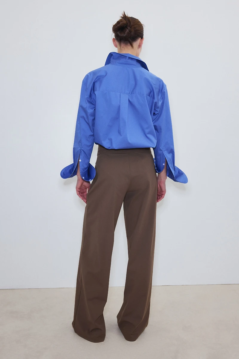 Four-Way Stretch Wide-Cut Pants