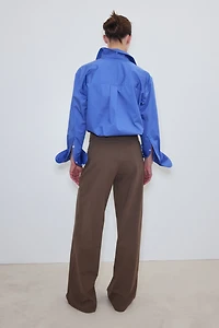 Four-Way Stretch Wide-Cut Pants