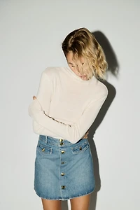 Minijupe trapèze en denim