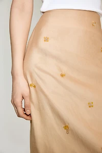 Embellished Sheer Skirt