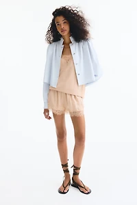 Lace-Trimmed Viscose Shorts