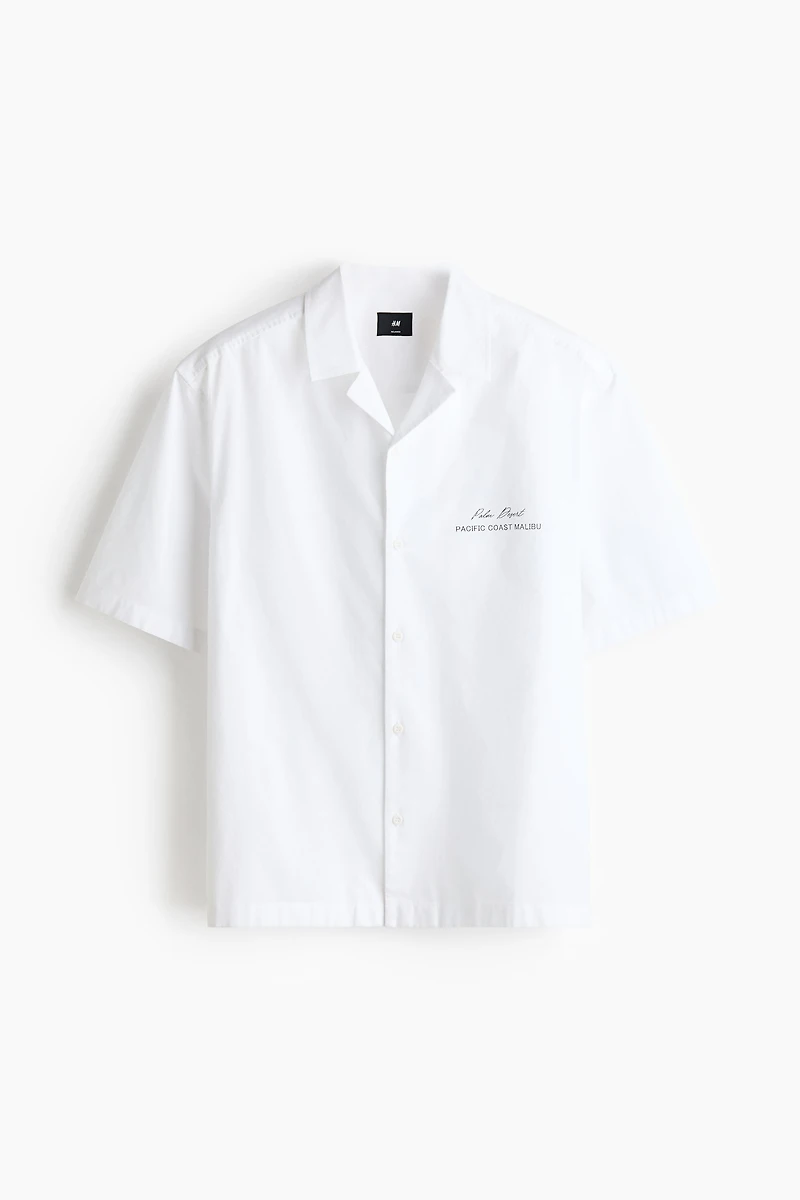 Chemise imprimée décontractée avec col cubain