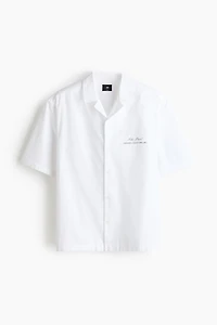 Chemise imprimée décontractée avec col cubain