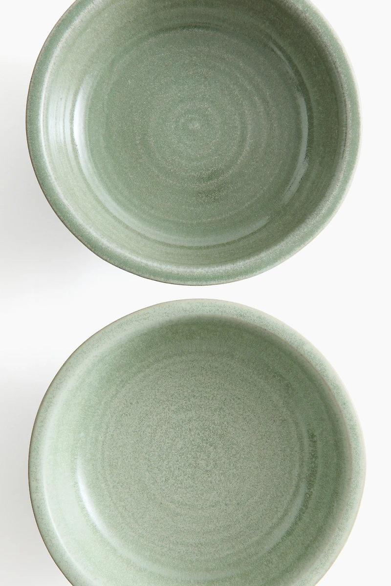 Footed Stoneware Serving Bowl