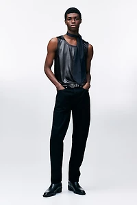 Loose-Fit Satin Tank Top