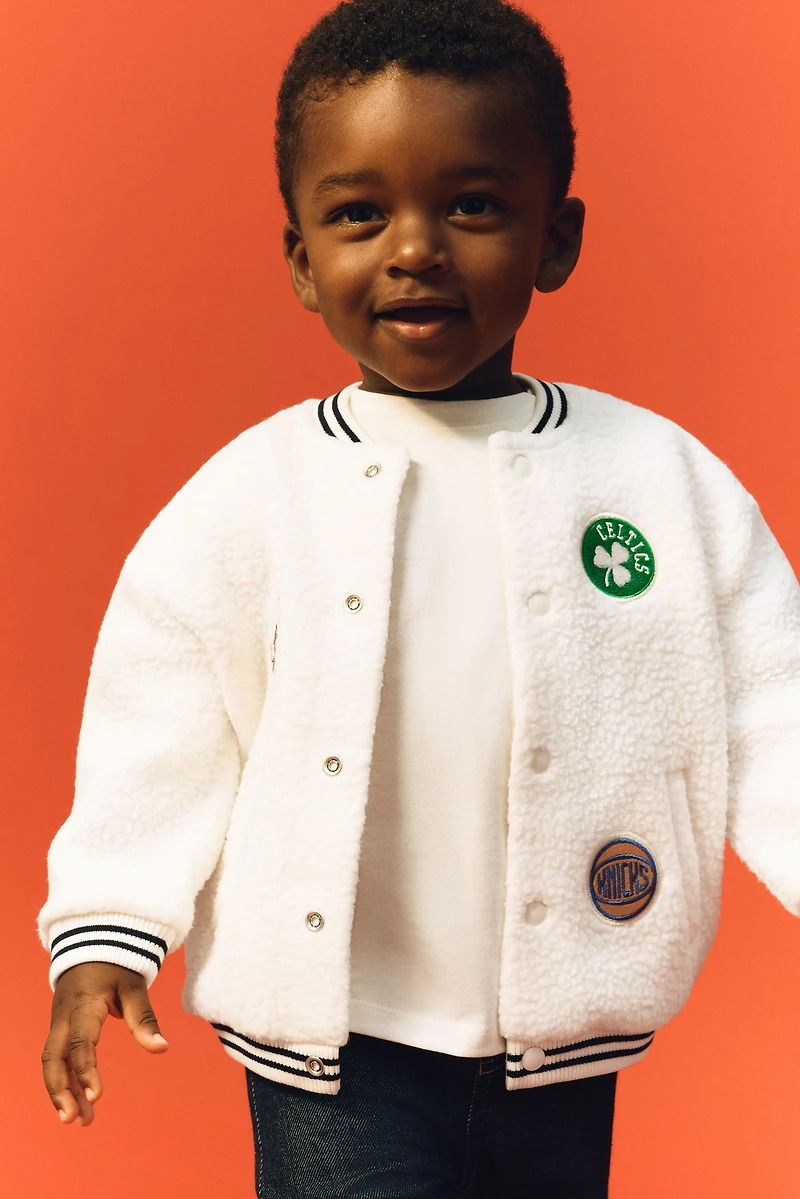 Patch-Detail Baseball Jacket