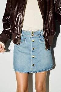 Minijupe trapèze en denim