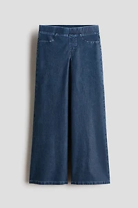 Denim-Look Wide-Leg Jeggings
