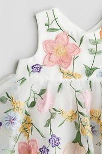 Embroidered Organza Dress