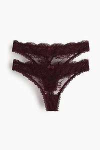 2-Pack Lace Thong Briefs