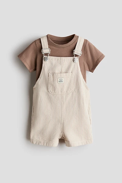 2-Piece Overall Shorts and T-Shirt Set