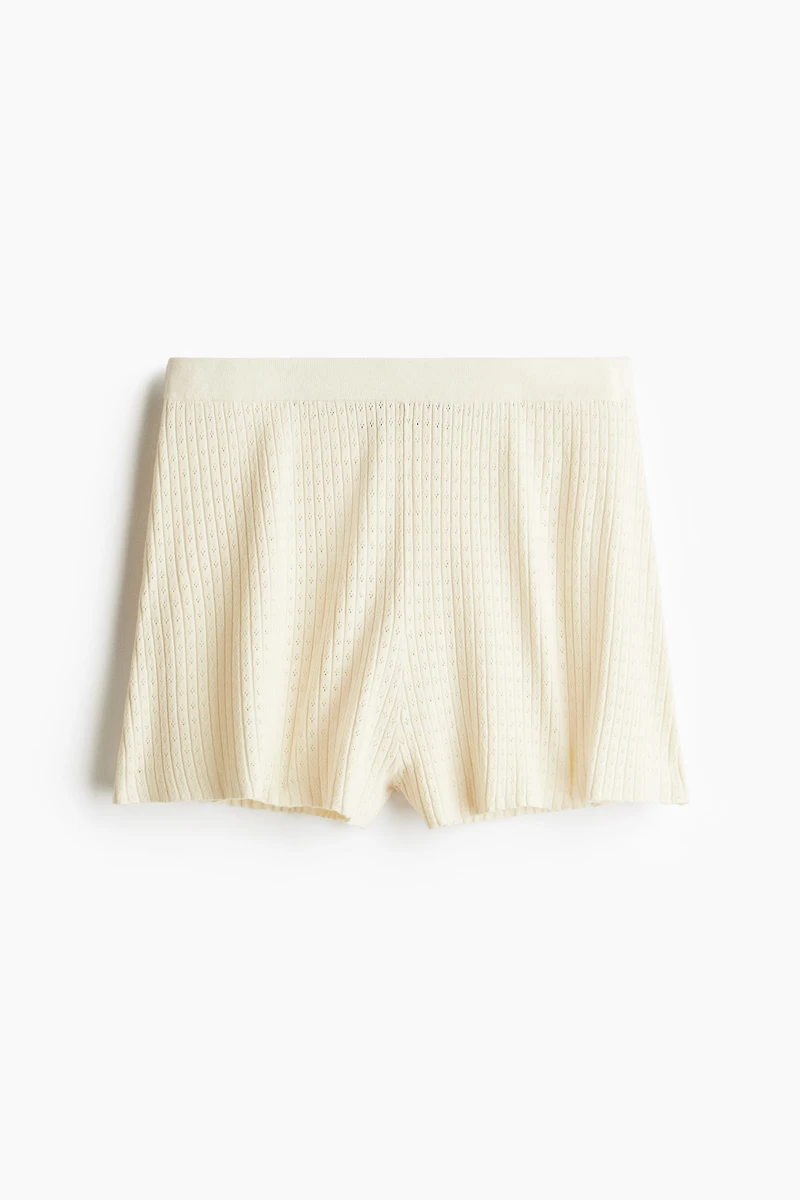 Pointelle-Knit Shorts
