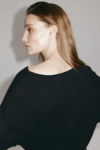 Fine-Knit One-Shoulder Top