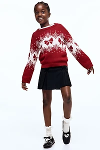 Jacquard-Knit Cotton Sweater