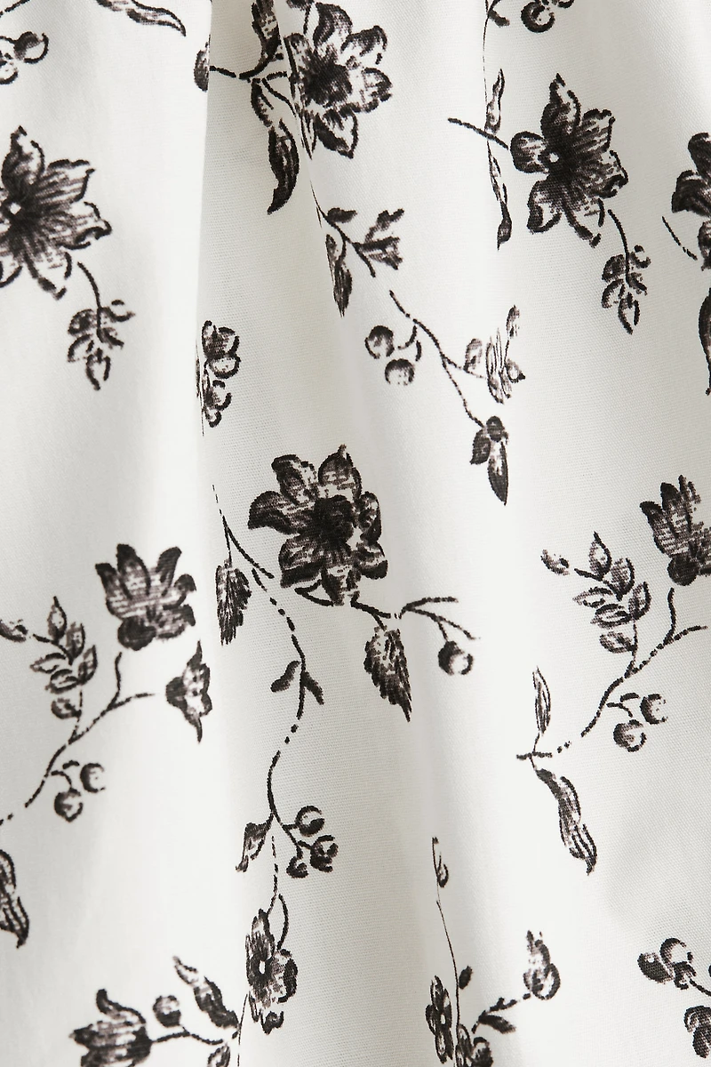 Cotton Dress with Flared Skirt