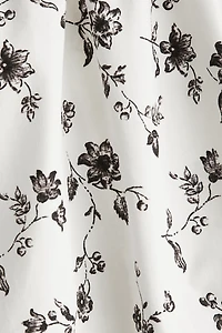 Cotton Dress with Flared Skirt