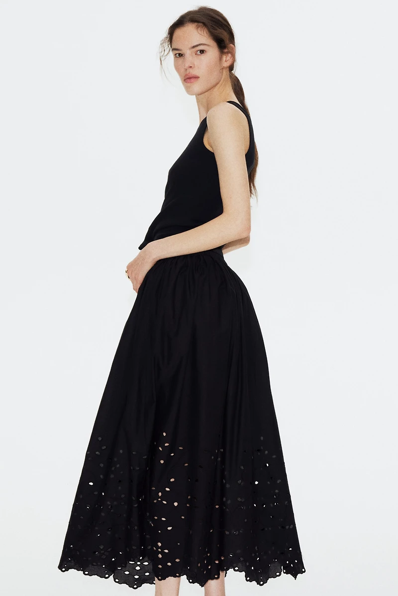 Eyelet-Embroidered Skirt