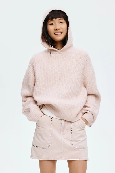 Jupe cloutée en denim