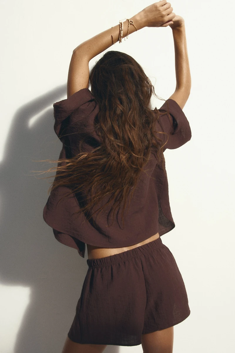 Shorts with Eyelet Embroidery