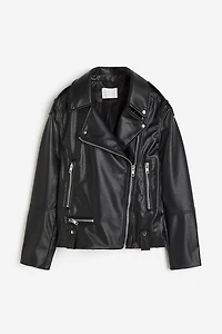 Veste enduite de style motard