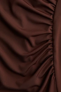 Draped Mock Turtleneck Dress