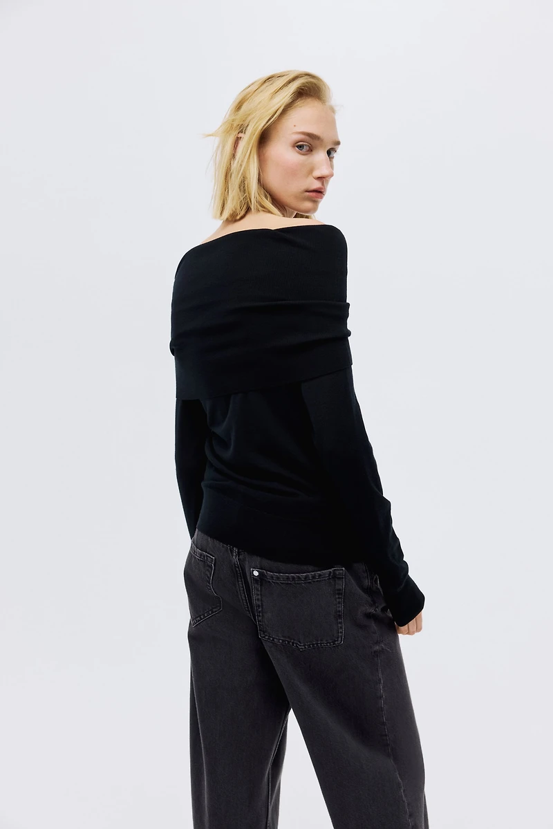 Off-the-Shoulder Wool Top