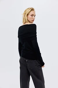Off-the-Shoulder Wool Top
