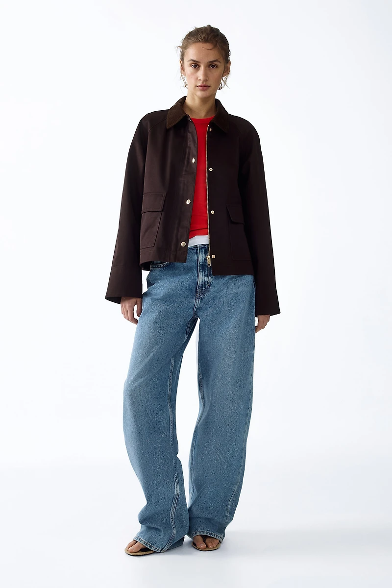 Veste à col en velours côtelé