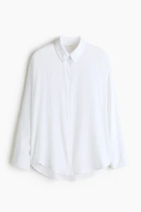 Dolman-Sleeved Linen-Blend Shirt