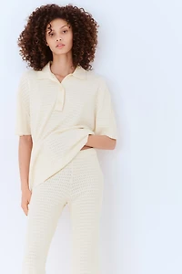 Polo en tricot pointelle