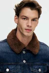 Veste de camionneur en denim avec col