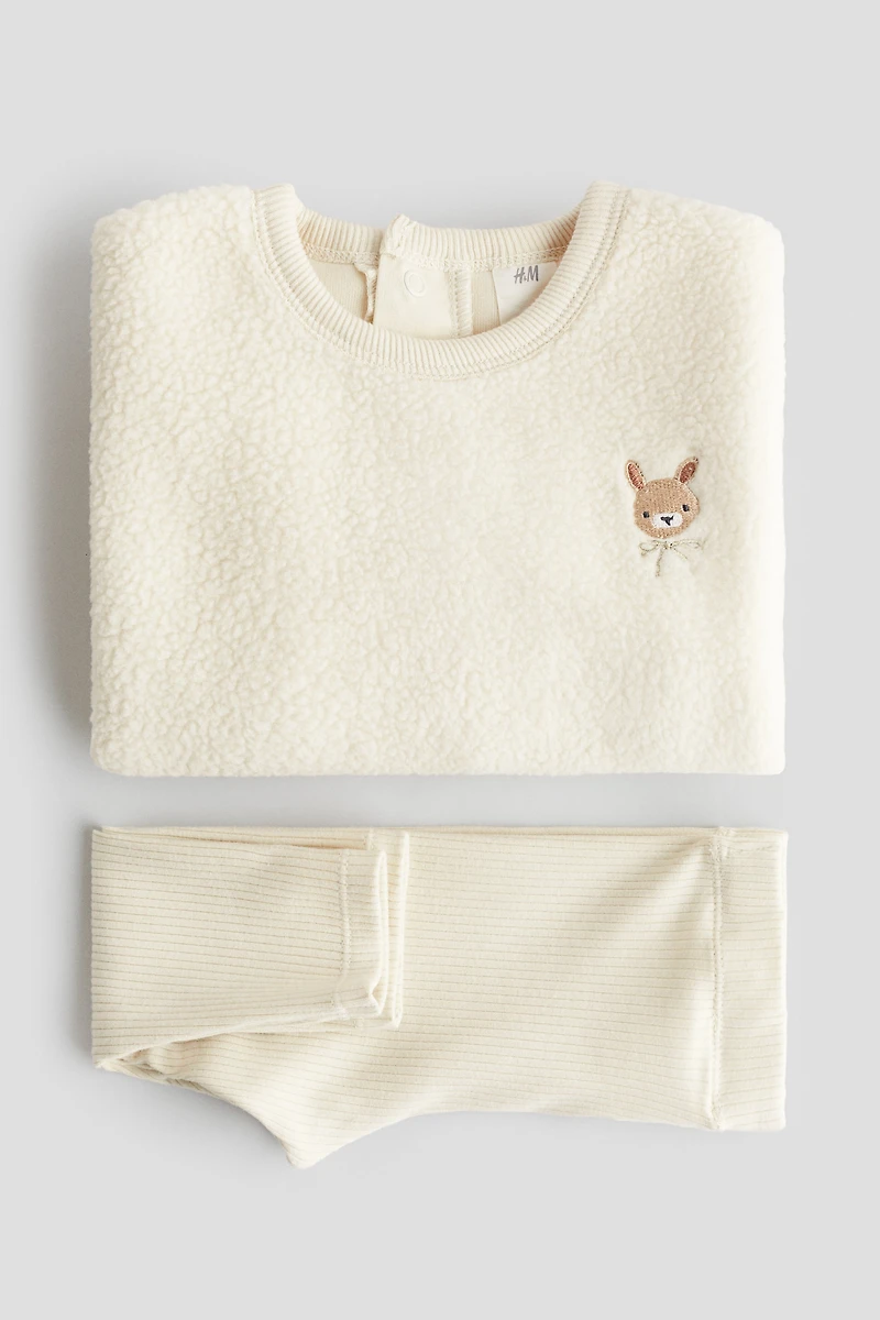 2-Piece Teddy Fleece and Jersey Set