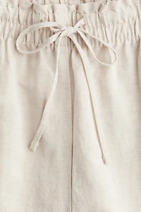 Linen-Blend Crop Pants