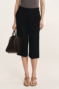 Jupe-culotte large en lin mélangé