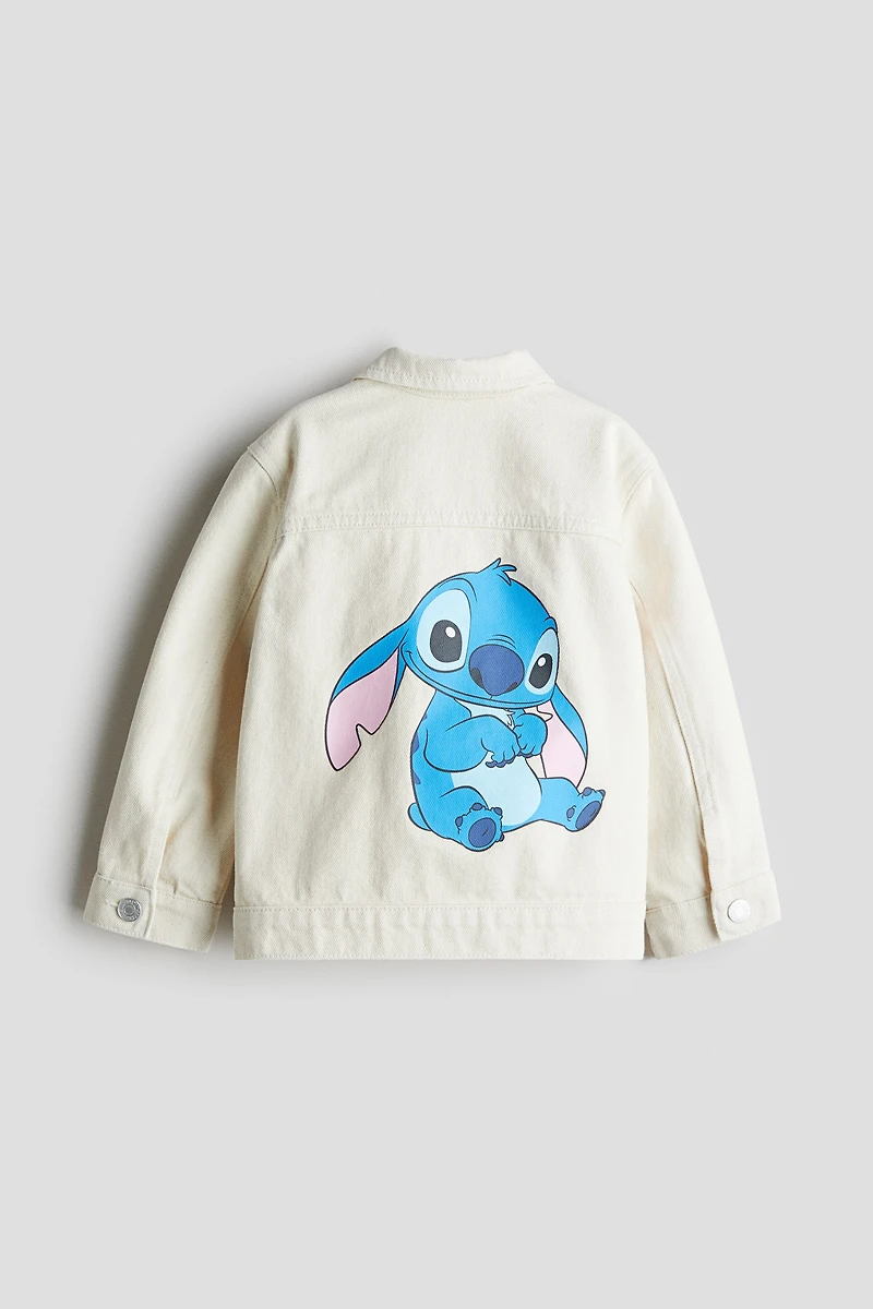 Veste en jean imprimée