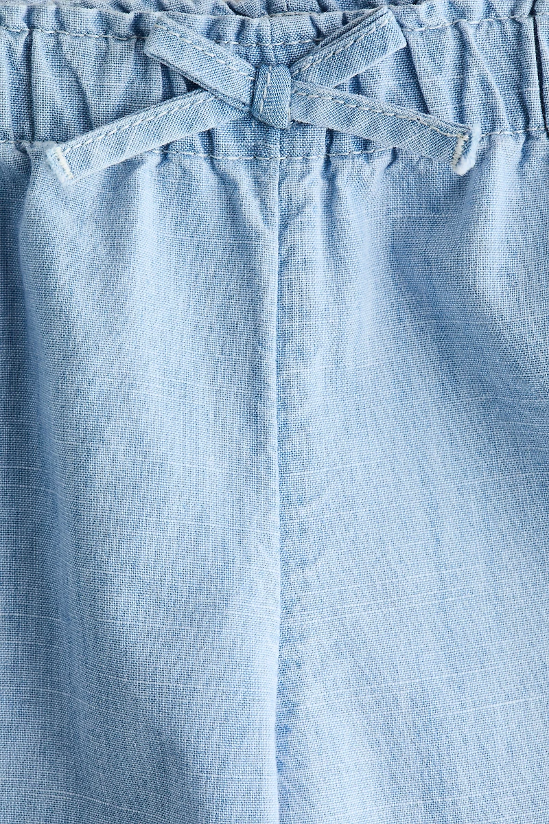 Wide-Leg Denim Pants