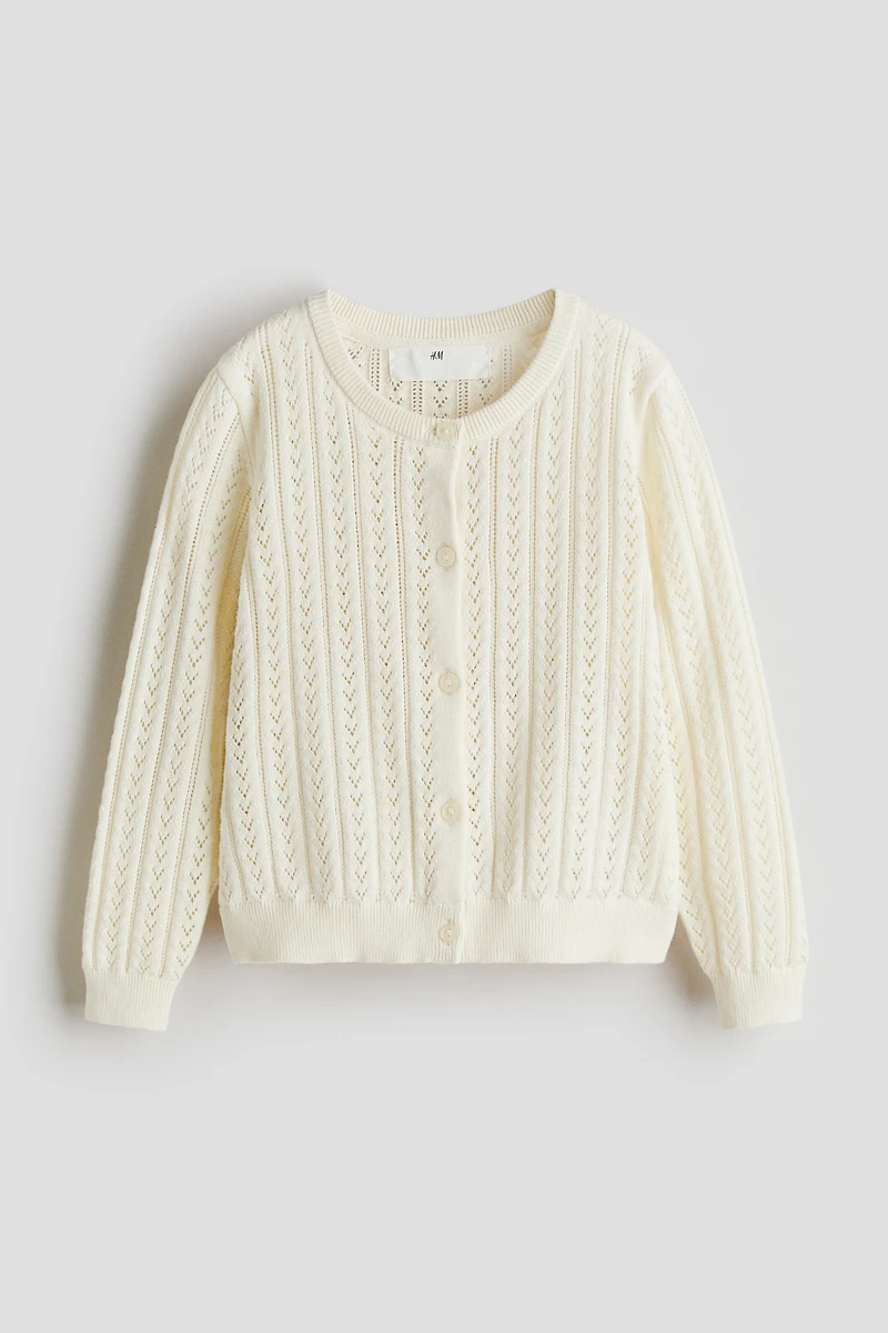Pointelle-Knit Cotton Cardigan