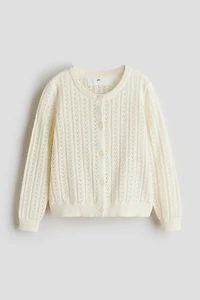 Pointelle-Knit Cotton Cardigan