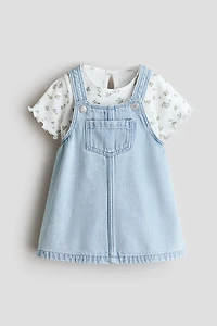 Ensemble 2 pièces robe salopette et haut
