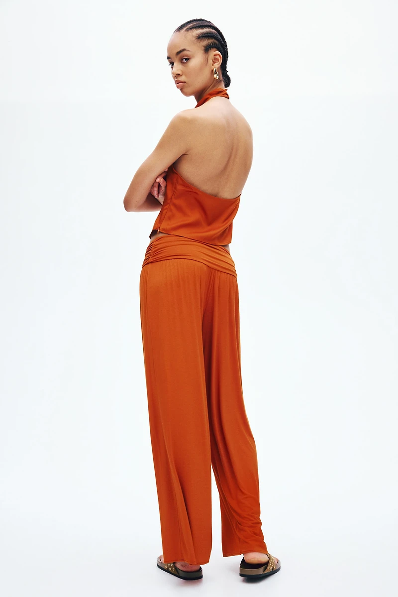 Gathered Viscose Pants