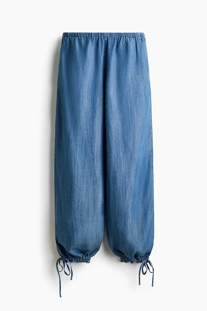 Drawstring-Detail Denim Pants