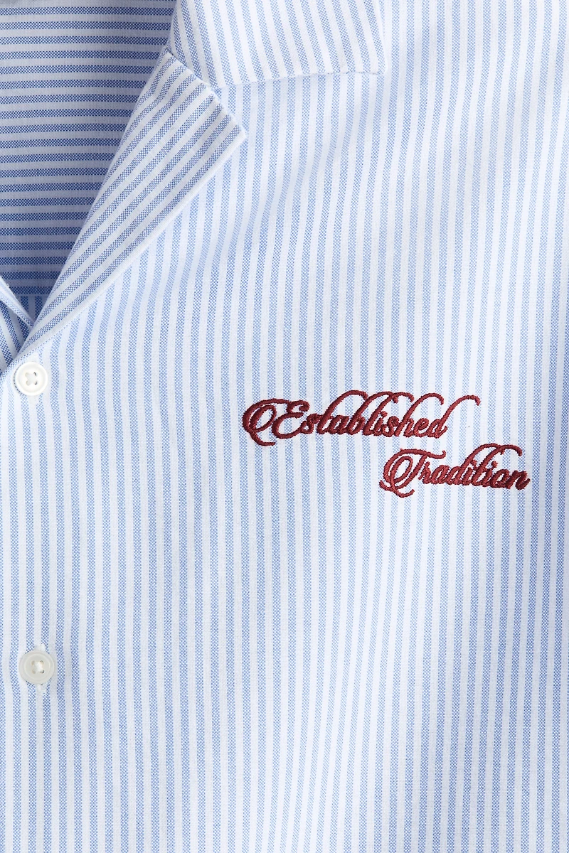 Relaxed-Fit Embroidered-Motif Cotton Resort Shirt