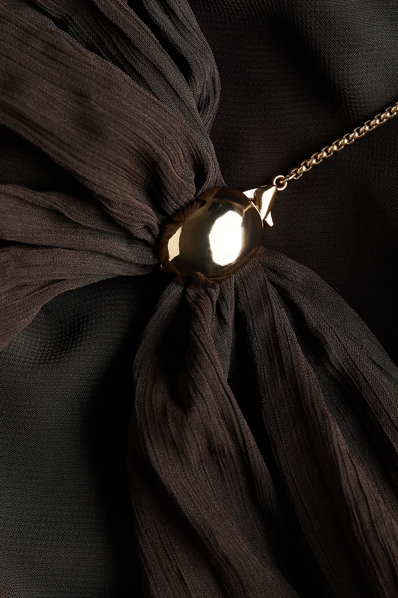 Cape-Detail Cutout Dress