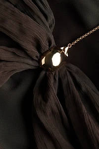Cape-Detail Cutout Dress