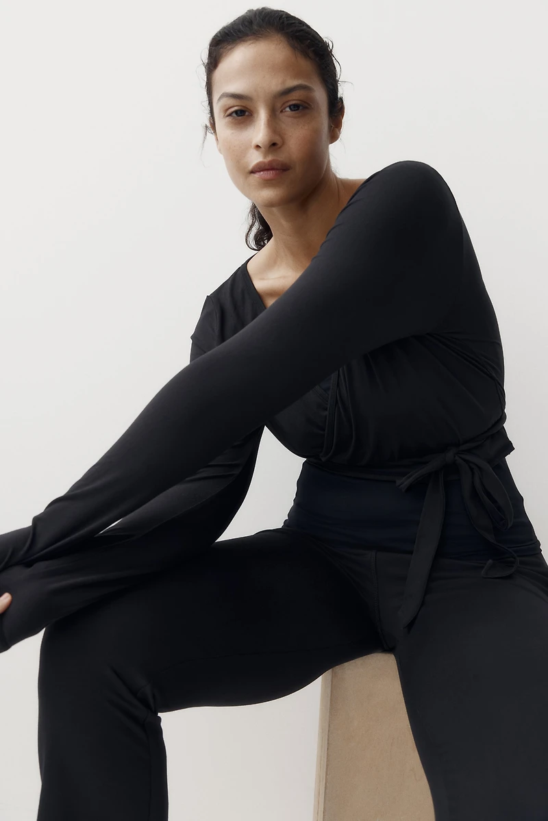 Brushed Jersey Wrap Top