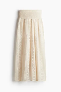 Wide-Leg Lace-Look Pants