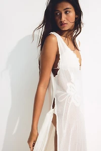 Robe de plage filet en coton