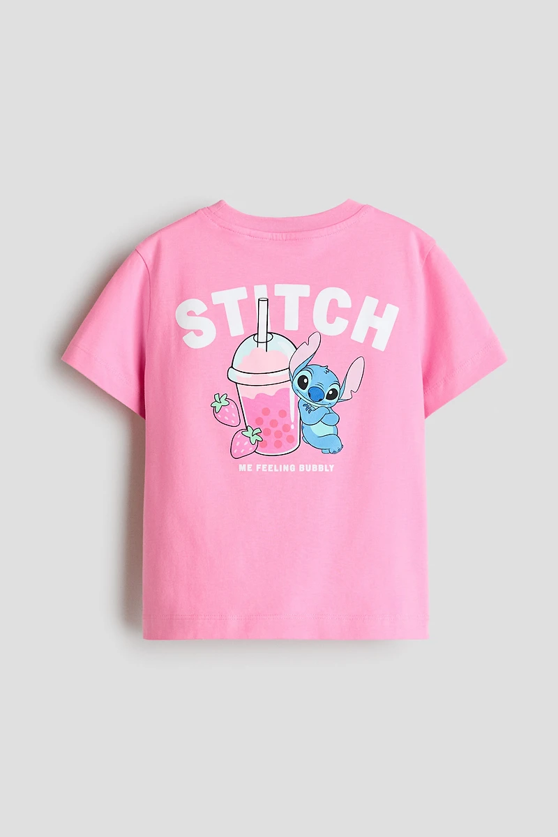 Cotton T-Shirt with Printed Motif