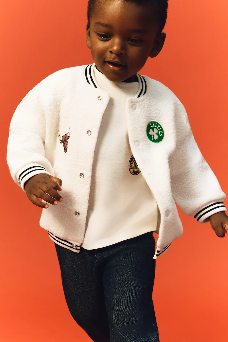 Patch-Detail Baseball Jacket